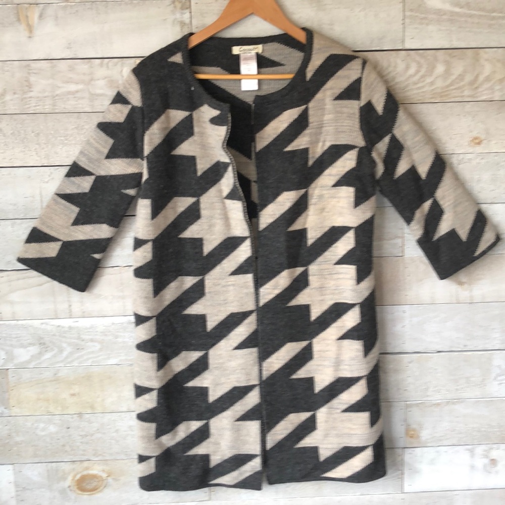 COCOGIO double knit houndstooth cardigan